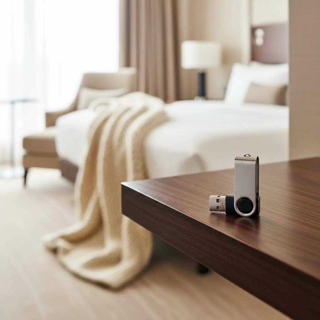 Assortment of Amazon flash drives with various capacities and designs